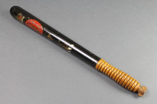 A 19th Century turned wooden and painted Special Constables truncheon painted a crown, 18" (base of handle is damaged)