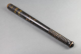 A Victorian blue painted Reading Special Constabulary truncheon 