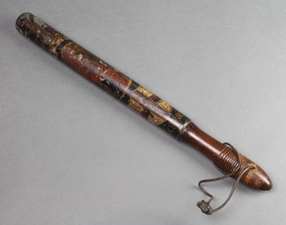 A 19th Century City of London painted truncheon marked R Howard 1824, some paint loss