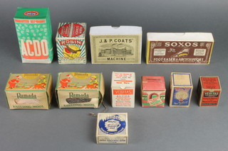 A packet of Acdo soap powder, packet of Robin New Starch, various other cartons
