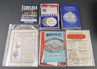 A box of 1940's -60's football programmes including Chelsea, Spurs, etc 