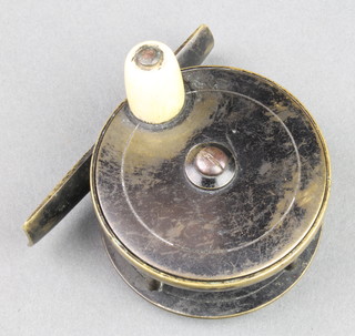 C Farlow, a 19th Century brass centre pin fishing reel, the reverse marked C Farlow Makers 191 The Strand London 2" 