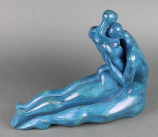 Philippe Jamin, French contemporary bronze figure group of an embracing couple, limited edition no. 1 of 8, signed 10" x 11" 