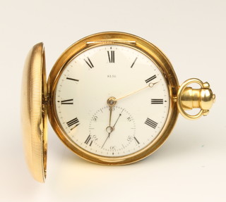 A James McCabe 18ct yellow gold hunter pocket watch, inscribed and numbered Jas McCabe, Royal Exchange, London 8156, date hallmark London 1816