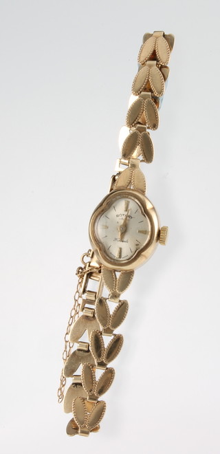 A lady's 9ct yellow gold Rotary wristwatch and bracelet, 10 grams