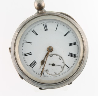 A gentleman's silver cased key wind pocket watch with seconds at 6 o'clock 