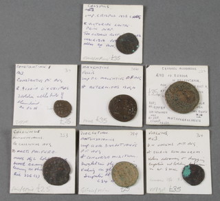 A Crispus bronze coin a Severus Alexander, a Maxzentius, Constatine I, Vialens, Diocletian and Gallienus