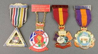 A modern Orange Order medallion and 3 others 