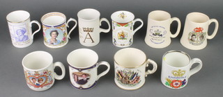 A collection of commemorative mugs 