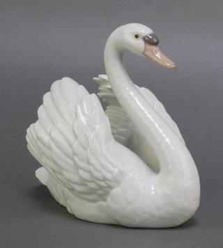 A Lladro figure of a swan 5231 8" 