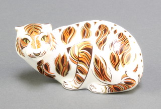 A Royal Crown Derby Japan pattern paperweight in the form of a New Year Tiger with 3 1/2"