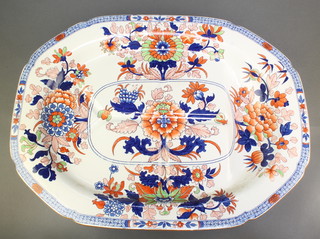 A Victorian Spode meat plate decorated with flowers no. 2054 20" 
