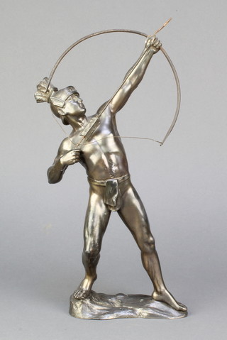 A spelter figure of a standing archer 14" 