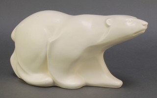 An Art Deco Velamour cream glazed figure of a standing polar bear 13" 