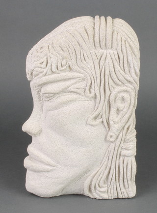 A contemporary "Pumice Stone" carved head and shoulders bust 12" x 7 1/2" 