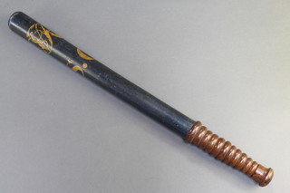 A Victorian turned and painted Special Constables truncheon with Royal Cypher marked S R 18" 
