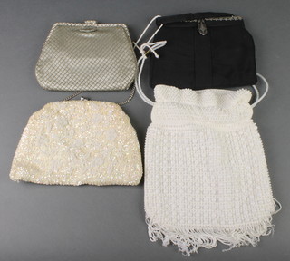 A lady's bead work evening bag and 3 others 