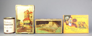 A Cote D'or tin, a Harry Vincent tin, an Macfarlane Lang's "Osterley Assorted' tin and a Cadbury's Bournville tin 