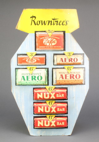 A wall mounting shop display for Rowntree's Kitkat, Aero and Nux Bar, 18" x 11"  
