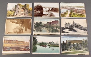 A collection of various coloured and black and white postcards of Hastings, Tonbridge and South Coast