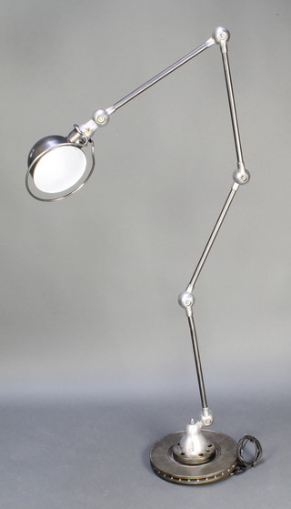 A Jielde industrial style metal framed anglepoise standard lamp  