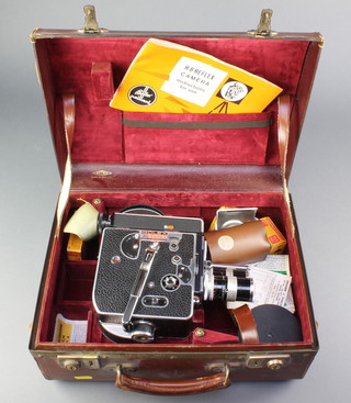 A Bolex H8 reflex cine camera complete with instructions, cased 