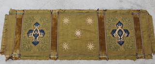 A 19th/20th Century embroidered altar frontal 36" x 107" 