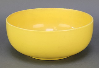 Ashtead Pottery, a yellow glazed bowl 10" 
