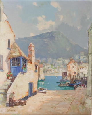 Godwin Bennett, oil on canvas, signed, "Polperro" 19 1/4" x 15 1/4"