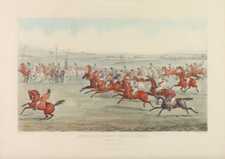 W Alken, prints, "Aylesbury Grand Steeple Chase, February 9th 1866", "The Start", "A Lane Scene" and "The Brook Scene"  
