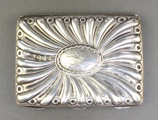 A Victorian repousse silver mounted purse, London 1893 