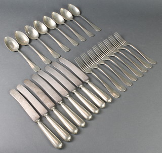 A set of Continental silver plated cutlery for 6, comprising 6 dinner forks, knives and spoons