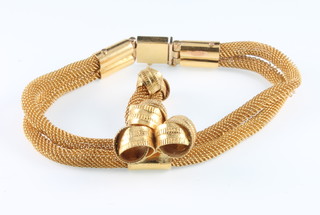 A high carat yellow gold mesh bracelet 25 grams 