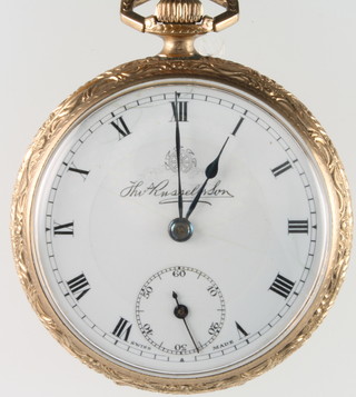A silver cased pocket watch, the dial inscribed A W Co. Waltham Mass, with seconds at 6 o'clock and key wind mechanism, together with a gilt plated pocket watch and a silver cased wristwatch