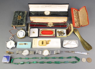 A gentleman's gilt cased Roamer wristwatch and minor watches etc 
