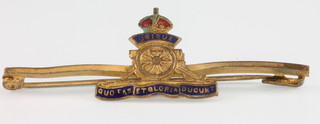 A gilt and enamel Royal Artillery pin brooch