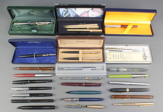 A gentlemans Cross fountain pen boxed and minor modern pens and pencils