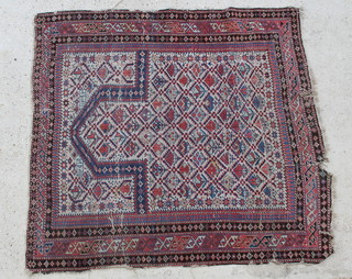 A Caucasian style prayer rug  49" x 47" 