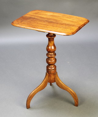 A Victorian rectangular mahogany wine table, raised on turned column and tripod base 28"h x 20"w x 15"d 