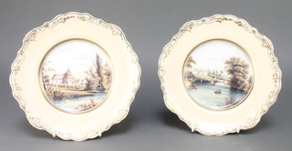 A pair of 19th Century Spode dessert plates Little Maplestead Church Essex 9 1/2" and Braxted Lodge Nr Witham Essex 9 1/2" 