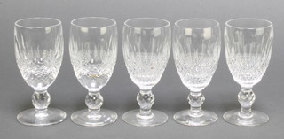 A set of 5 Waterford Crystal Colleen pattern sherries  