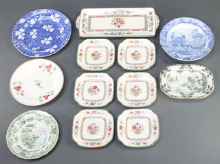 A 19th Century Copeland Spode blue and white bowl, 4 ditto plates and a sandwich set 