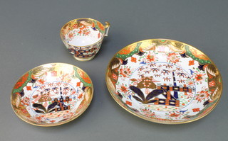A 19th Century Spode Imari pattern teacup, saucer and plate 