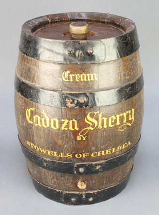 A Stowells of Chelsea coopered barrel 14"h x 9" diam. 