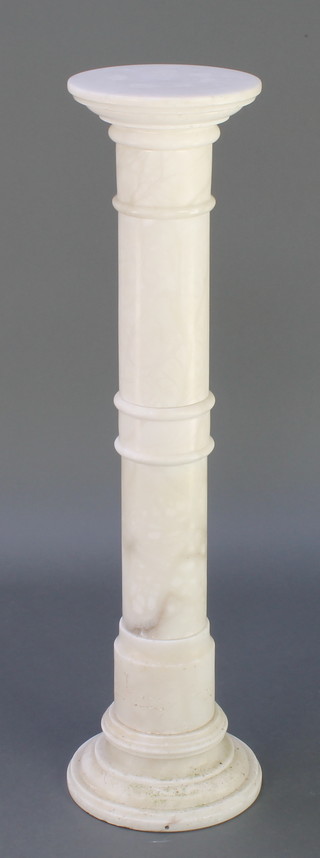 A Victorian turned marble pedestal jardiniere stand 41"h x 10"diam. in 2 sections 