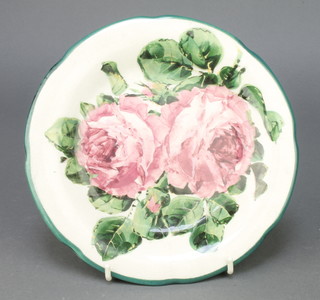 A Wemyss Ware plate decorated with roses, impressed and printed marks Wemyss T Goode & Co London 8" 