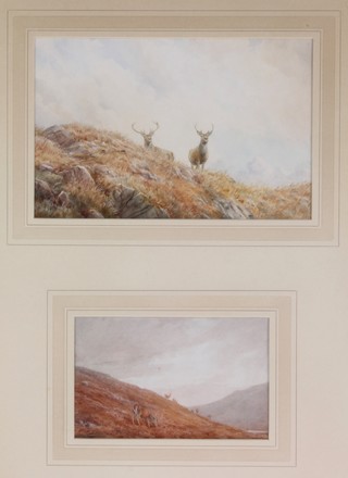 Vincent R Balfour Browne, watercolours, "Just Not and Only That Wretched Six Pointer", 2 framed as 1 5 1/2" x8 1/2" and 3 3/4" x 6" 