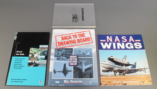 From the estate of Captain Eric M Brown, Nigel Macknight 1 volume "NASA Wings" signed 1994 September Presidents Dinner Edward J Snider, 1 volume "A Brief History of the Dornier Company" inscribed from a visit to Dornier Museum with best wishes to our friend Eric M Brown, a friend of my father is a friend to me, Romney Beecher Duffy and John Walton Saull 1 volume "Know The Risk" signed and dated, Bill Gunston 1 volume "Back to the drawing board - aircraft that flew and never took off" 