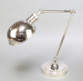 A  plated Art Deco style adjustable table lamp 