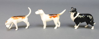 A Beswick figure of a Sheep Dog 4", 2 ditto figures of Beagles 4" 